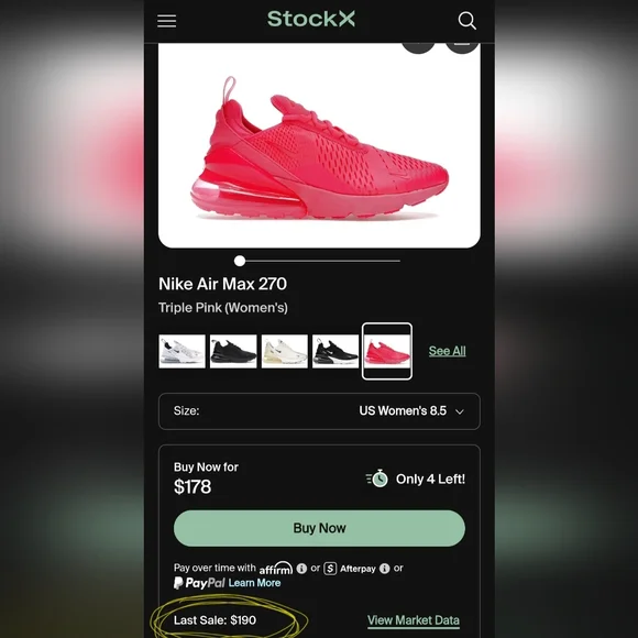 *NEAR NEW* Nike Airmax Air Max 270 Sz 8.5 Vibrant Neon Bright Hyper Triple Pink - Picture 12 of 12